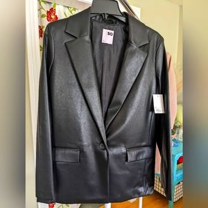 Women's Faux Leather Blazer
